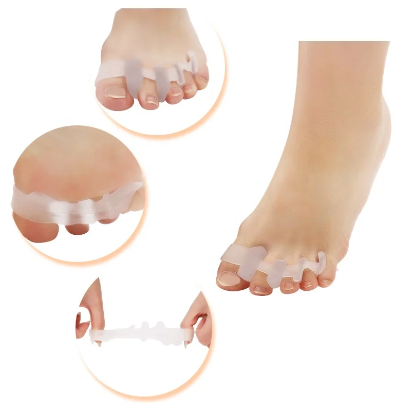 5 Hole Silicone Gel Toe Stretcher Separator Five Toes Separators For Hallux Valgus