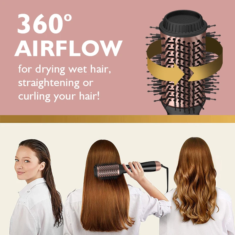 Best 110000 Rpm 1200w Professional One-Step Hair Straightening Dryer Brush  Led Hair Styling Dryer Air Comb With Negative Ion