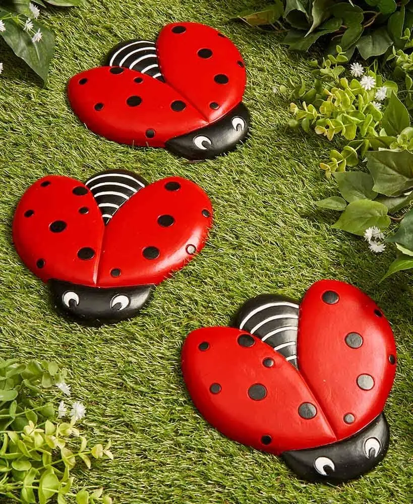 Outdoor Ladybug Stepping Stones for Gardens
