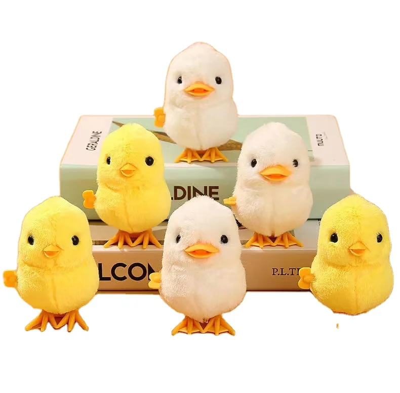 Factory clockwork chicken jump chicken jump duck chain will run plush toys men and women babies and children
