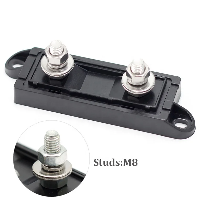 304 Stainless Steel Black Base and Transparent Cover for Marine Boat RV 12V ANL Automotive Fuse Holder