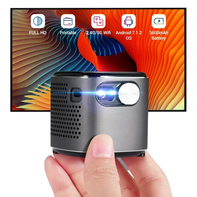 Hotack Cube Portable DLP Android 4k Full Hd Projector Home Theater For Mobile Phone Led Mini Projectors