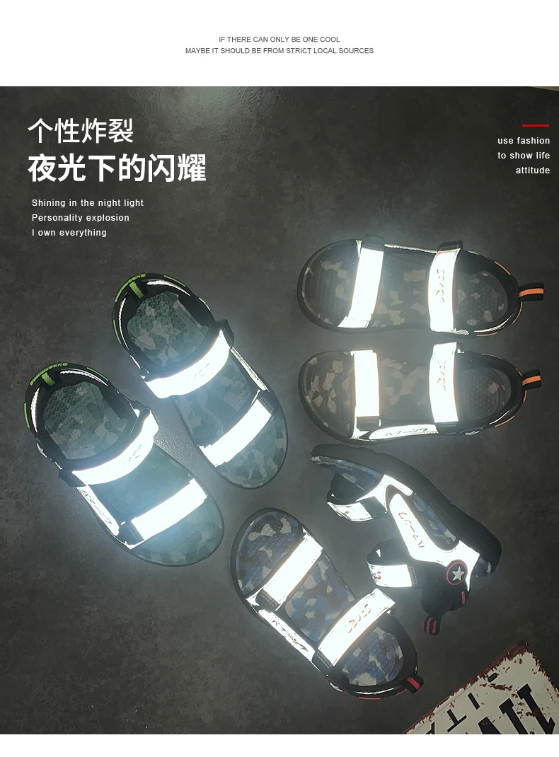
Leather Sandals Children Beach Sandals Shoe Pattern open Toe Kids Velcro Strap Unisex Outdoor Sport Sandals 