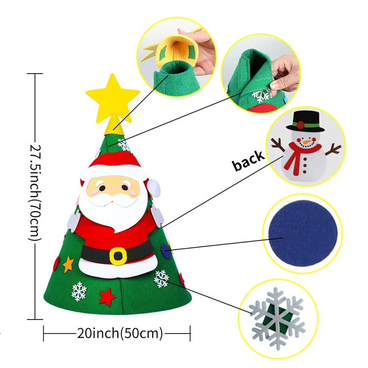 Wholesale Customization Christmas Pendant Children DIY Mass Felt Christmas Tree
