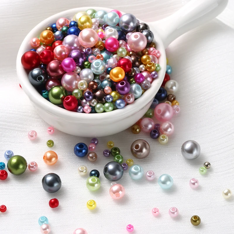 3-8mm Natural  Round Freshwater loose Pearls Mix Color  Beads With Holes DIY Bracelet Charms Necklace For Making Garment