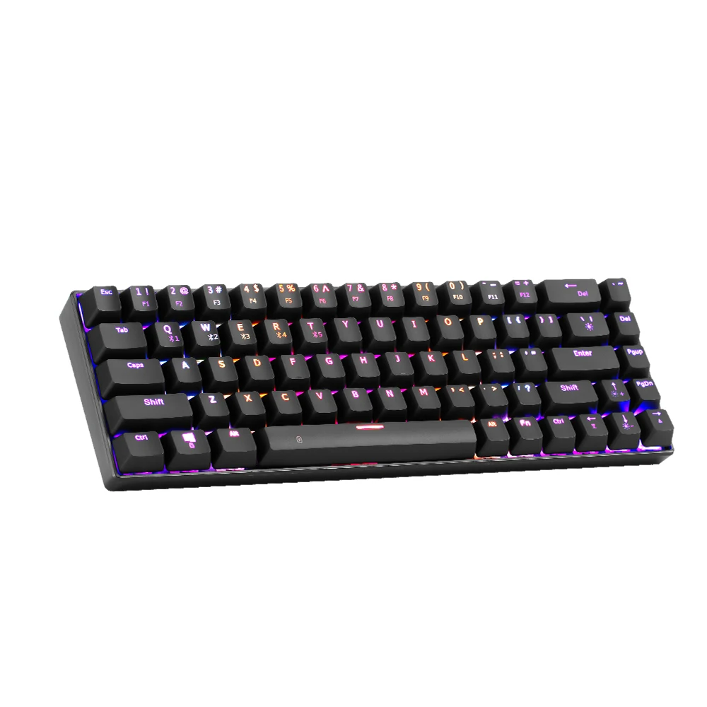  OEM Мини Проводная и BT беспроводная Двухрежимная RGB Механическая игровая клавиатура перезаряжаемая портативная для