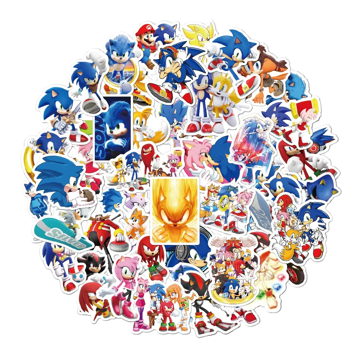 50 шт./пакет Sonic зубная щётка с изображением героев из мульфильмов для бутылки с водой машин и мотоциклов ноутбук наклейки
