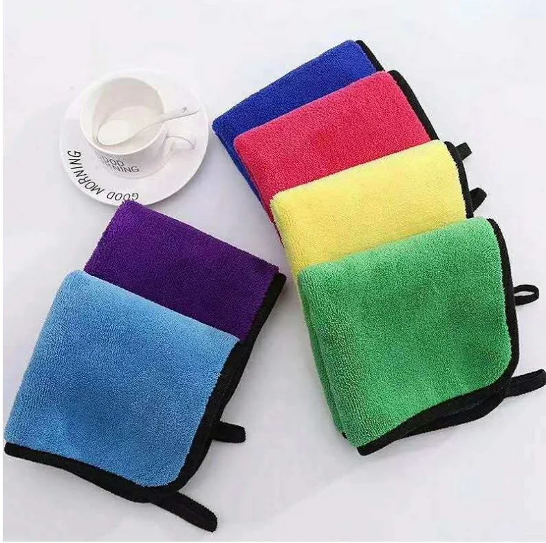 Полотенце из микрофибры для мытья автомобиля, толстая быстросохнущая двухсторонняя салфетка из микрофибры 500 г/м2