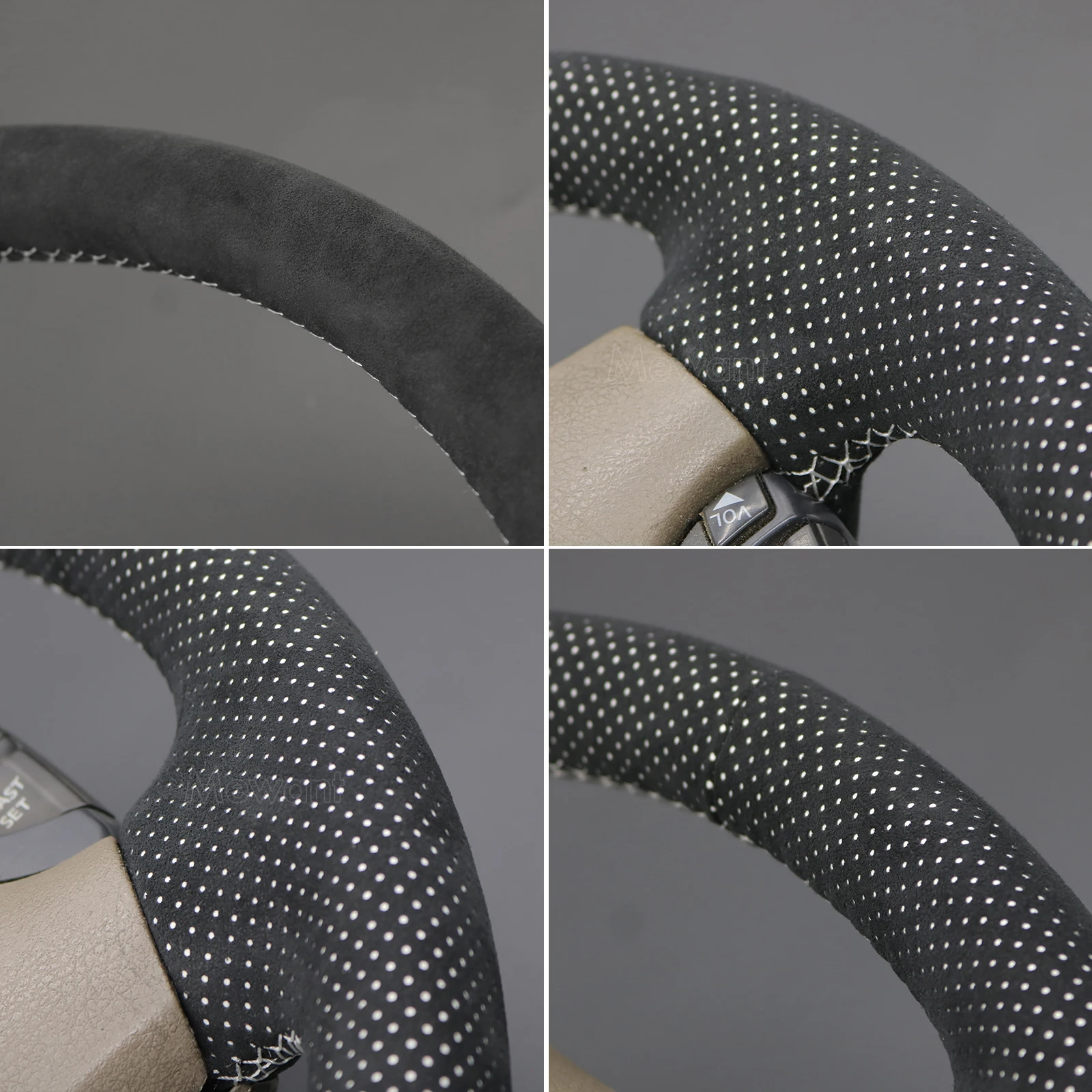 Custom Hand Stitching Meshed Athsuede Steering Wheel Cover for Nissan Patrol Y61 Maxima  Pathfinder Elgrand E51 1997-2015