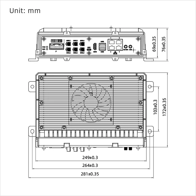 Компьютер AI Edge, охлаждающий вентилятор для глубокого обучения, обработка компьютера, промышленный компьютер с поддержкой высокой скорости CAN GPS