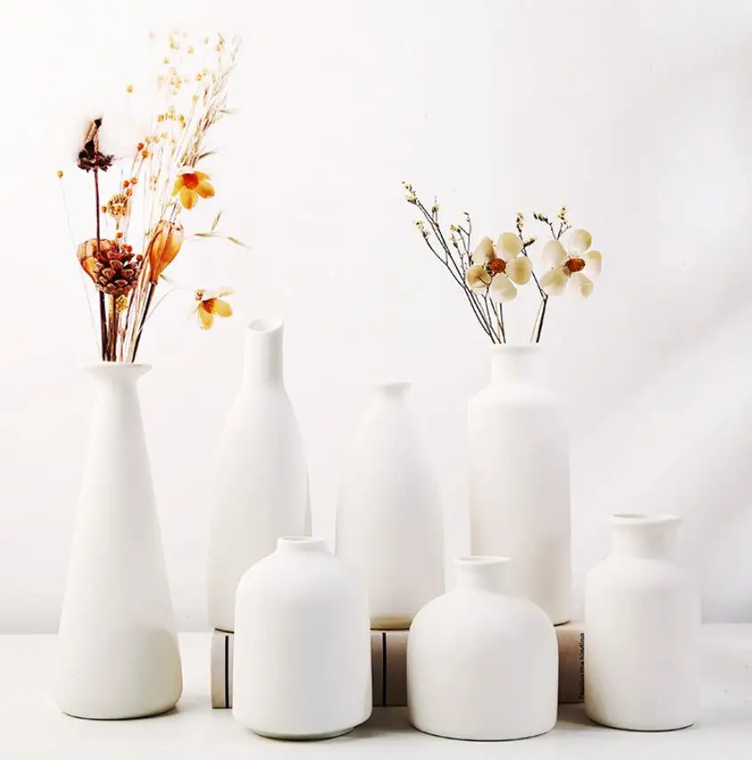 2023 best selling nordic minimalist home decor white plain table ceramic vase