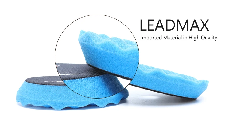 LEADMAX Professional 6 Inch (150mm) Car Polishing Pads 3-Step Buffing with round Foam Compound/Polishing/Finishing Cr Sponges