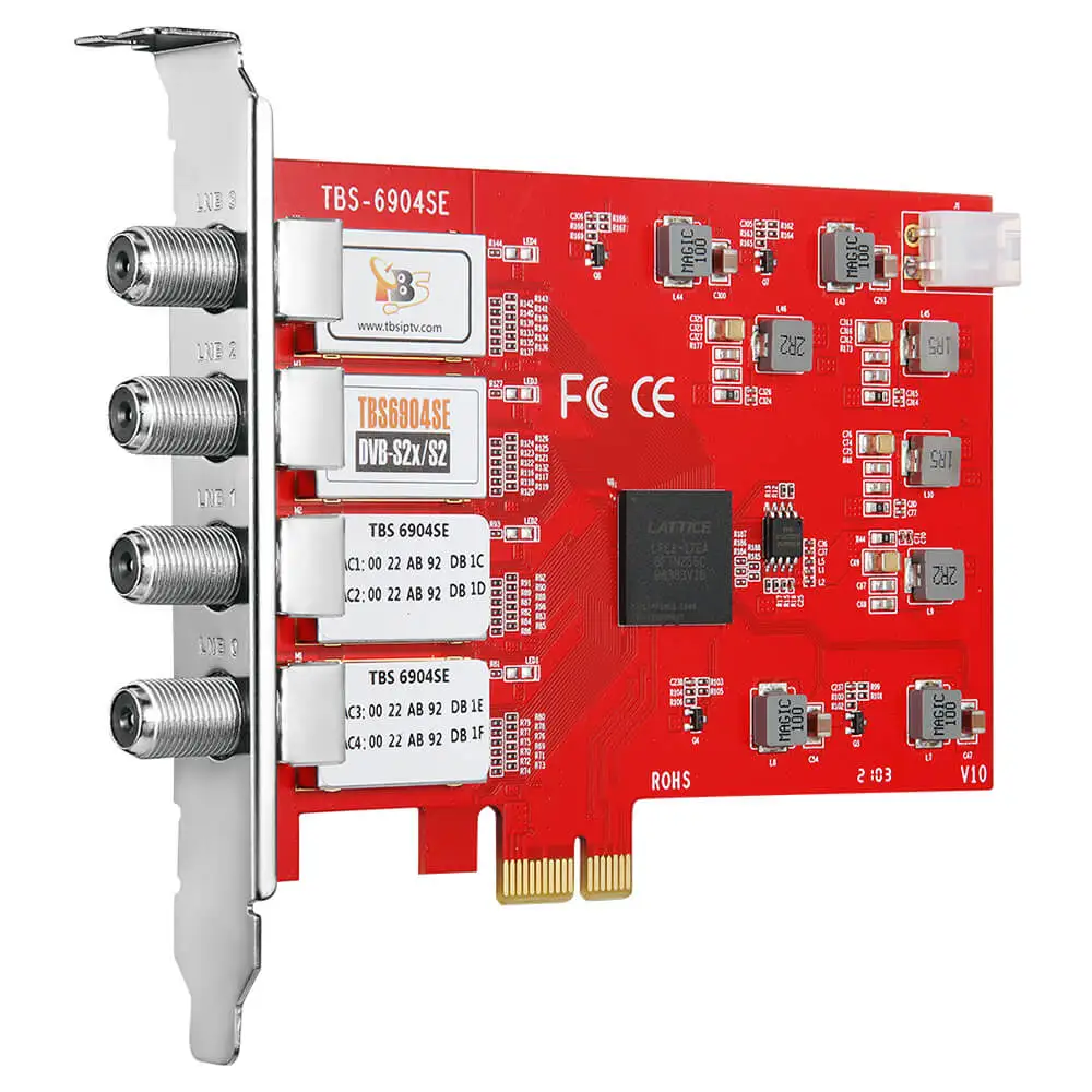 Цифровой спутниковый ТВ-тюнер TBS6904se DVB-S2 Quad тюнер PCIe карты для