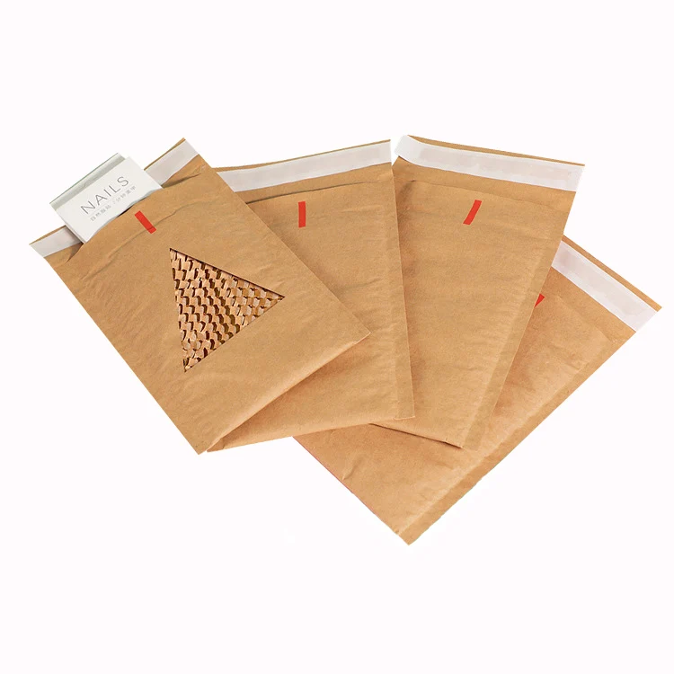 Compostable Eco Friendly Recyclable Paper Padded Mailers with Honeycomb Kraft Paper Mailing Envelopes