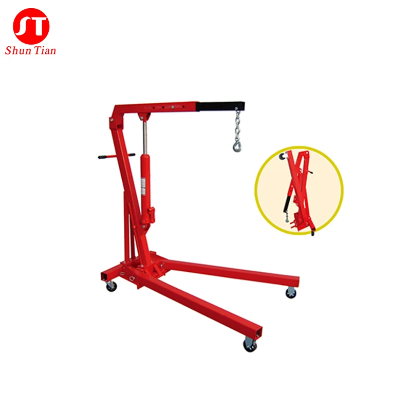 1 Ton Hydraulic Jack Manual Foldable Portable Shop Lift Crane Hoist Engine Shop Crane