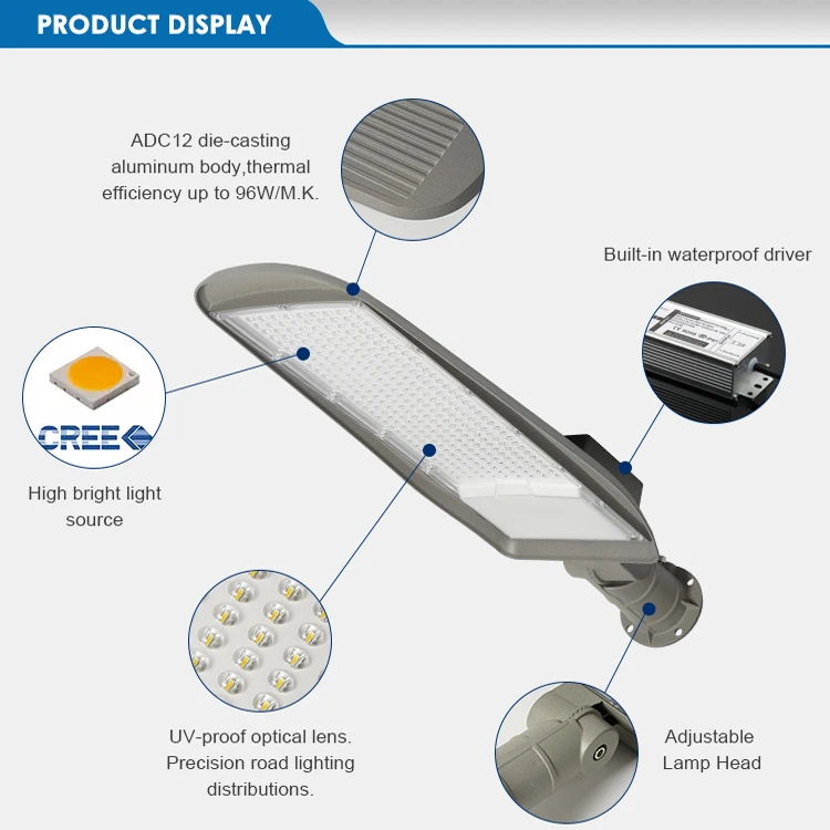 High Brightness Wholesale Aluminum Housing 50w 100w 150w 200w Ip66 Waterproof Outdoor Led Street Light