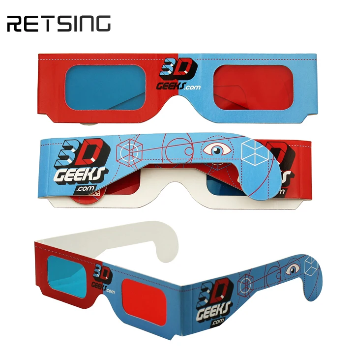 
Custom Printing Red Cyan 3d Paper Glasses Anaglyph Glasses For 3D Movie Video 