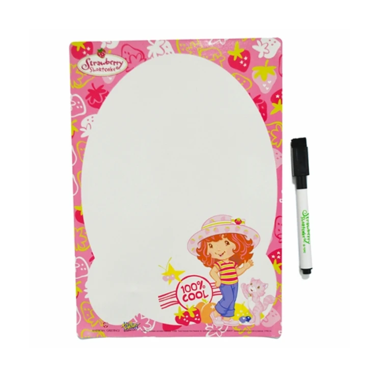 easy clean PET lamination fridge magnet writing white board with eraser pen