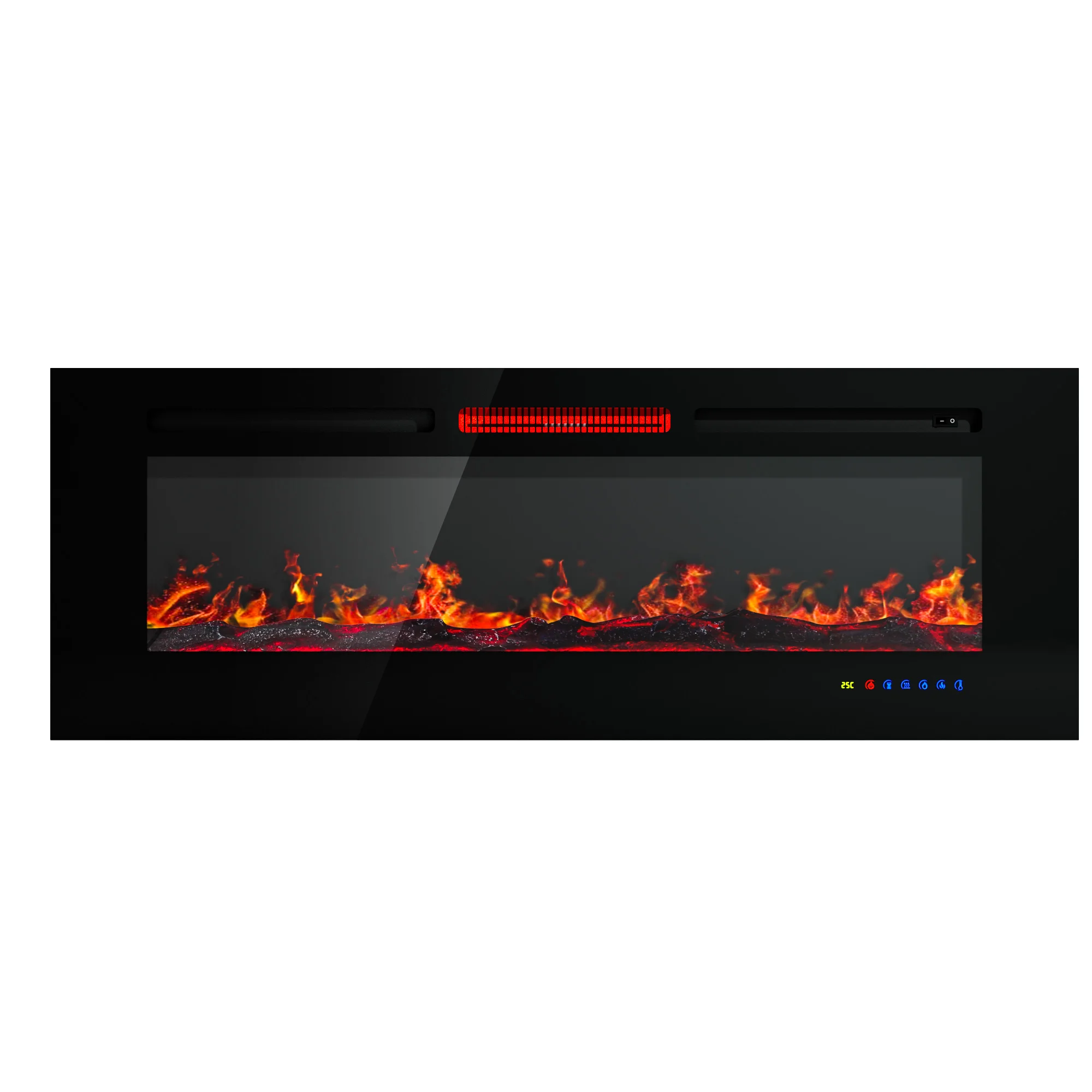 Manufacturer custom 60 inch super long wall mounted decorative electric fireplace  for hotel