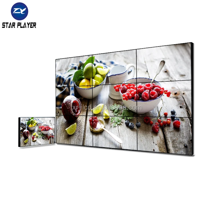 
2x2 1.8mm/3.5mm/5.5mm 49 Inch lcd splicing screen vidmate video player monitor video wall 