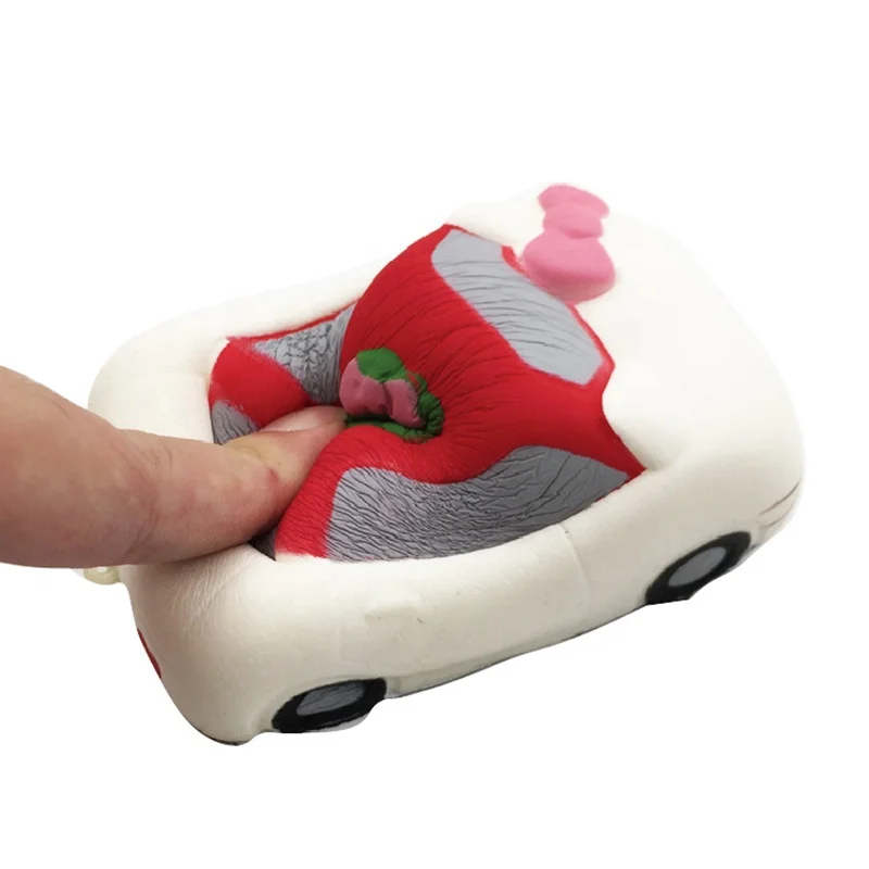 Squishy Car Shape Toy High Quality Mini Kawaii Hello Kitty Cat Squeeze Anti Stress Squishy Car Soft Slow Rising Toys For Kids