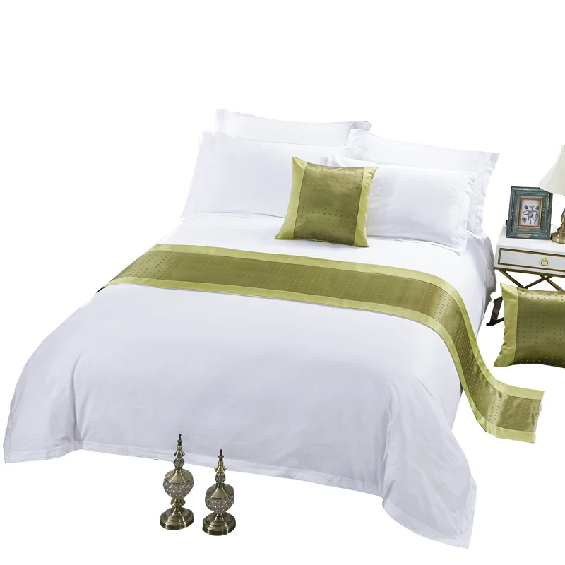 300TC White Stripe Design 5 Star Luxury Hotel Linen Bed Sheet Set