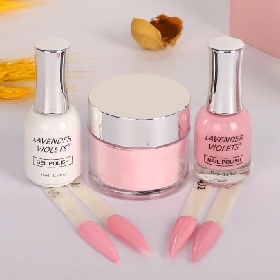 Factory Bulk Wholesale Custom Private label 2 in 1 Acrylic Dipping Powder Colored for Nail Dipping System 1oz