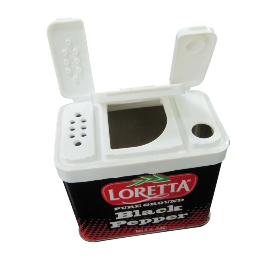 Wholesale Seasoning Can Packaging Empty Rectangular Metal Container Food Grade Spice Tin Box With Lid