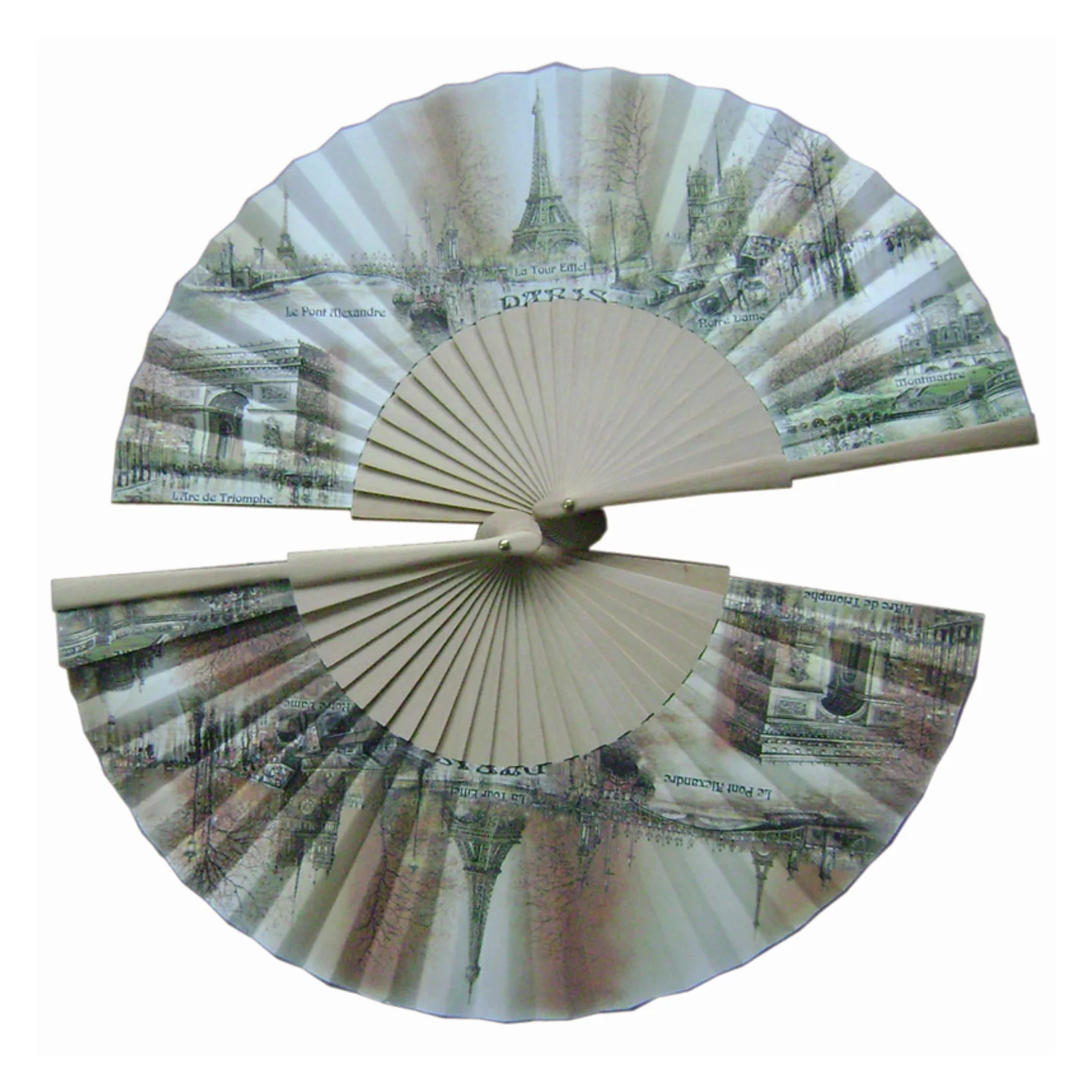 Customized Sandalwood Folding Hand Fan High Quality Handmade Crafts Wood Bone Paper Fans For Party