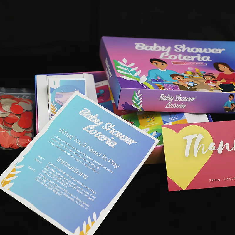 Hot sell custom board game colorful  flash cards Bingo cards printing folding game for kids adults children