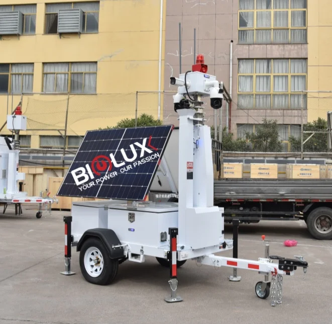 EXW Price Mobile Solar Surveillance Trailer Systems Surveillance 360 Degree Rotation Solar Mobile surveillance trailer