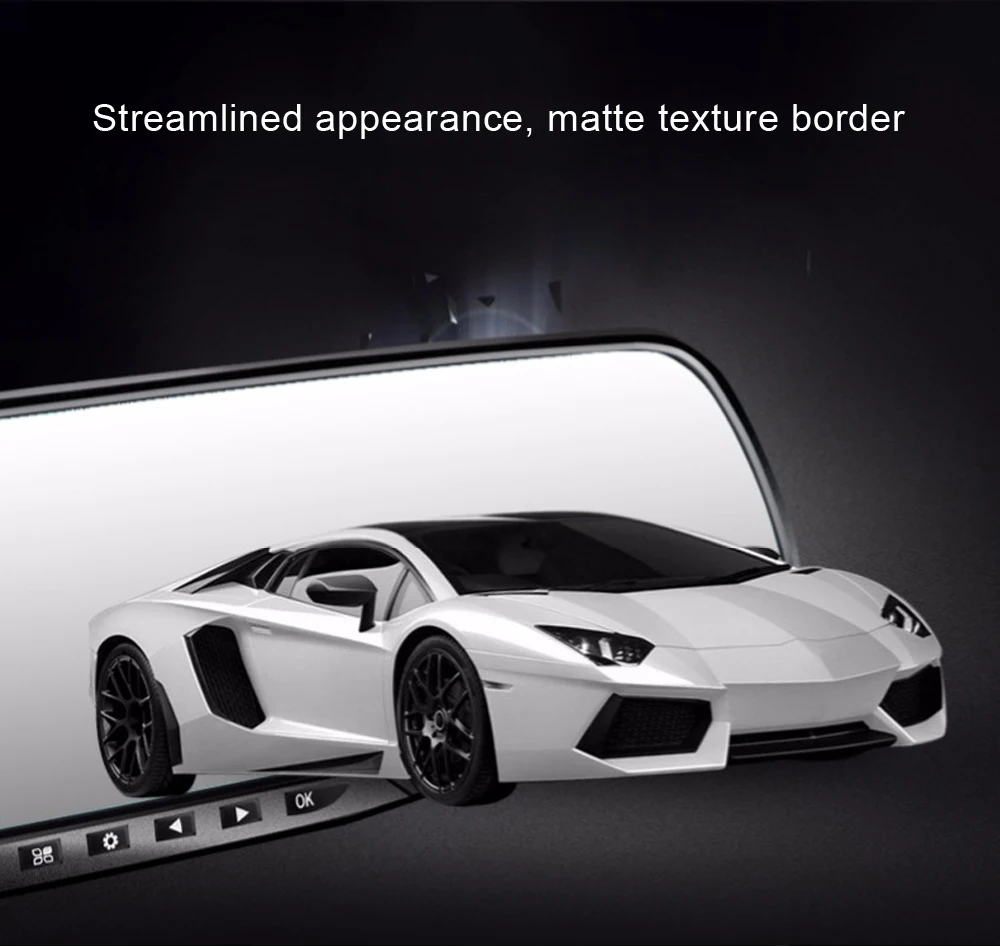 1080P Автомобильный видеорегистратор с двойным объективом Автомобильная камера 4 3 дюймов зеркало заднего вида
