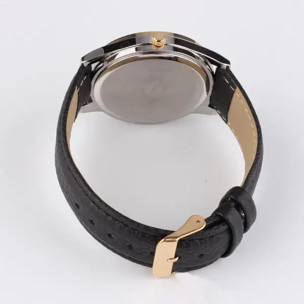 Custom Relojes Men Watch Rose Golden Case Leather Band Wristwatches Quartz  Luxury Watches For Men