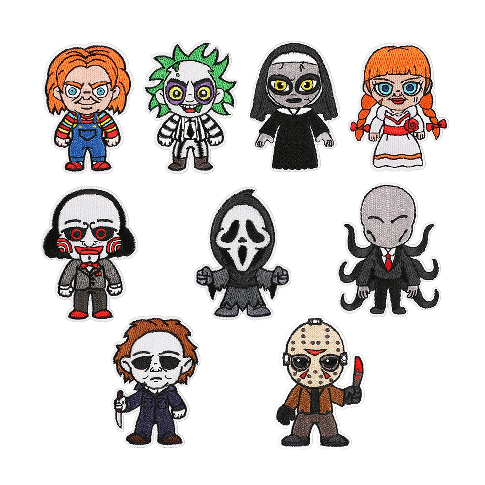 Custom Halloween style embroidery inventory little devil decoration patch computer embroidery seal for trucker hat and Clothing