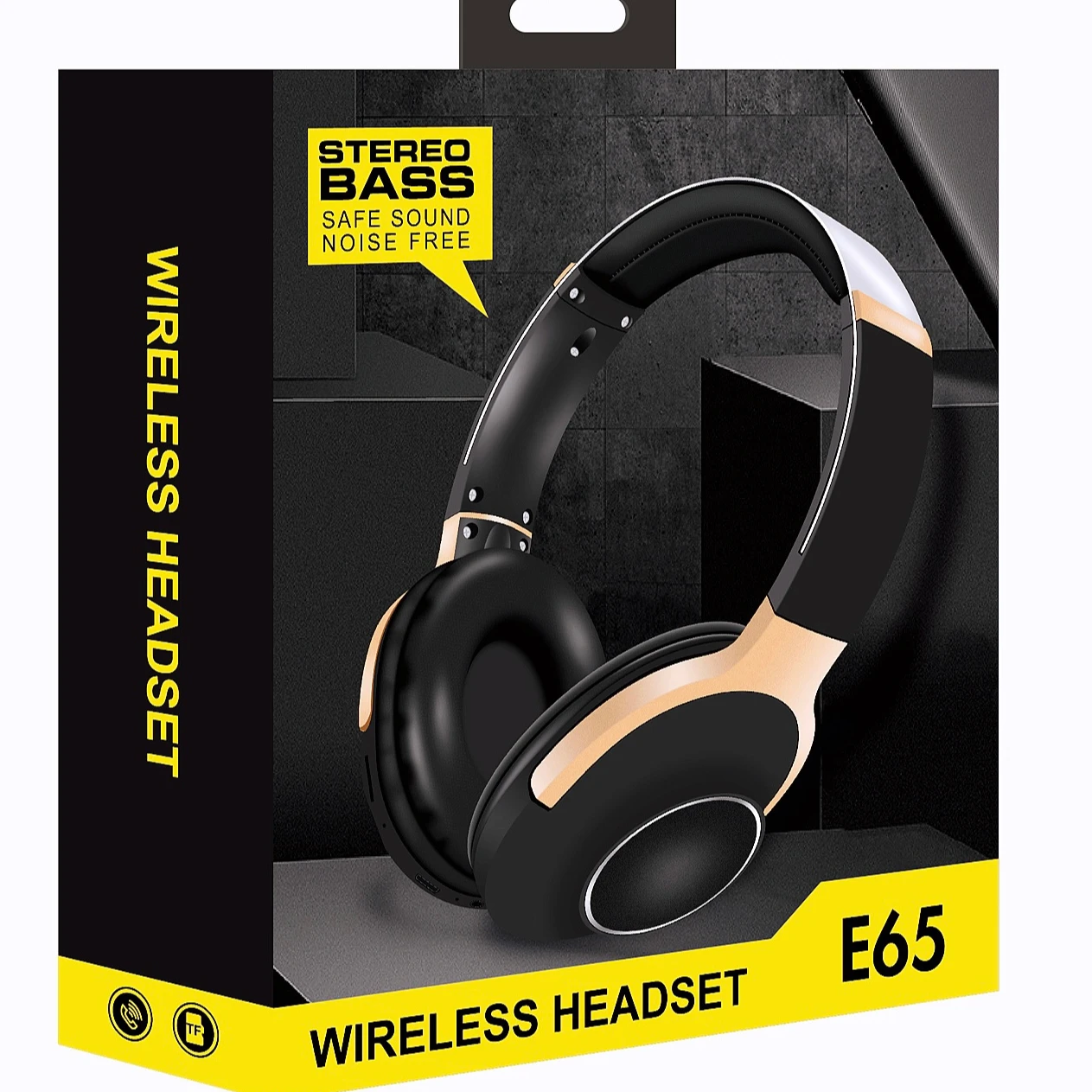 Stereo bass wireless headsets built in mic rechargeable battery control buttons hands free earphones headphones