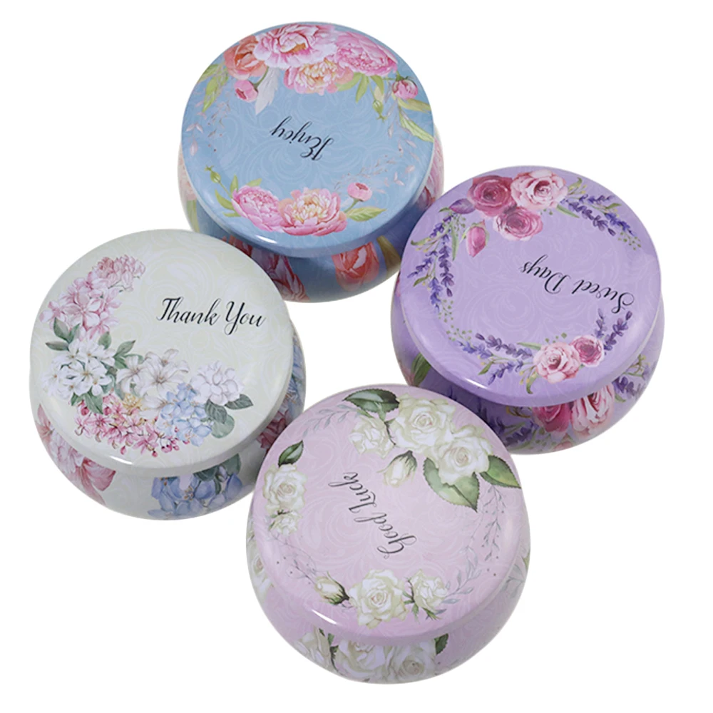 Candle Jar Tin Luxury Round Metal 2/4/8 Oz Candle Tea Candy Mint Tin Box