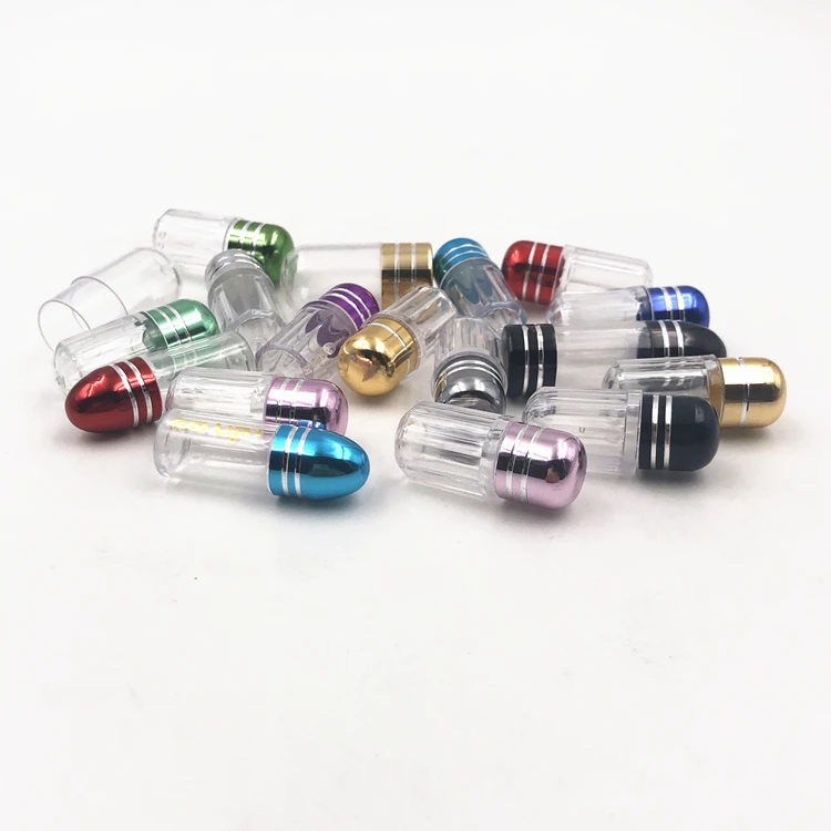 Mini 2g 5g plastic empty capsule bottle manufacturers with gold aluminum cap mixed color screw lid capsule packaging vial