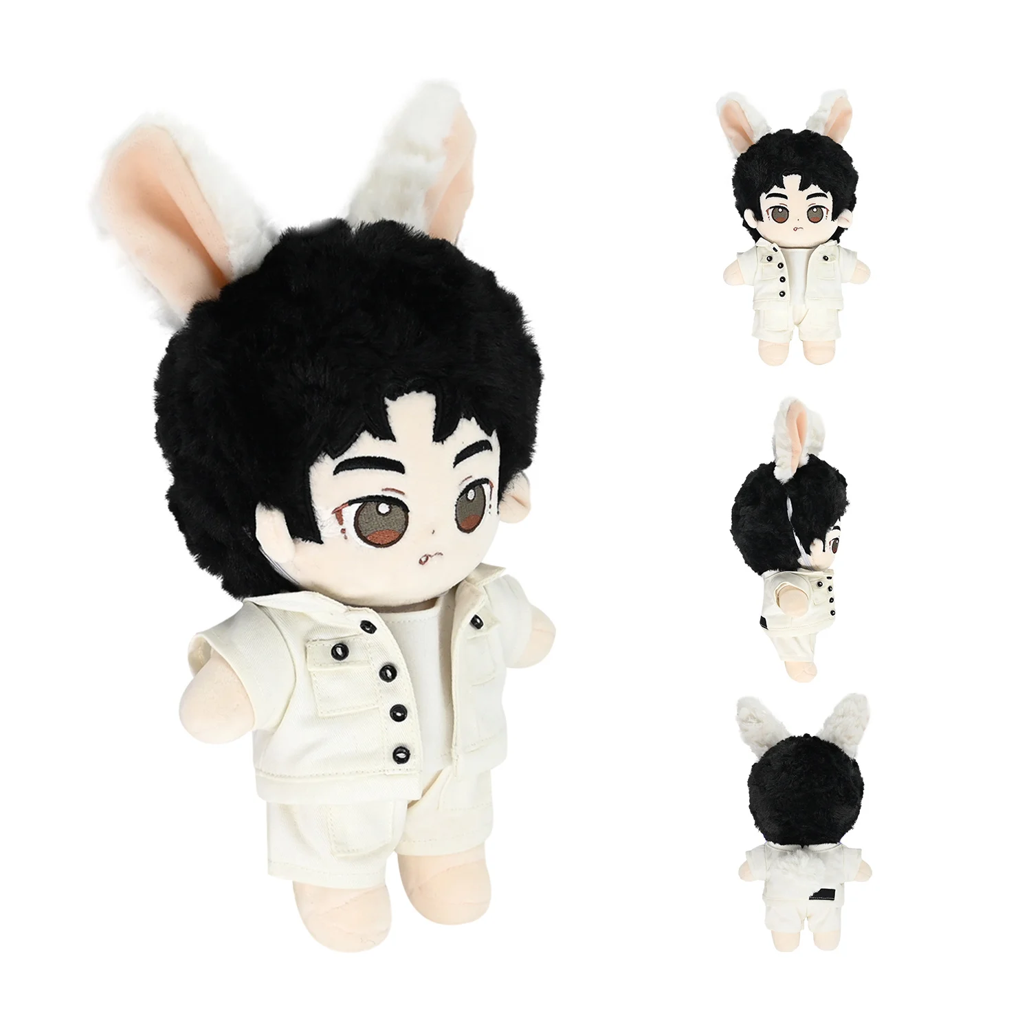 Custom high quality cartoon cute Plush Figure Doll with rabbit ears for mascots and star dolls