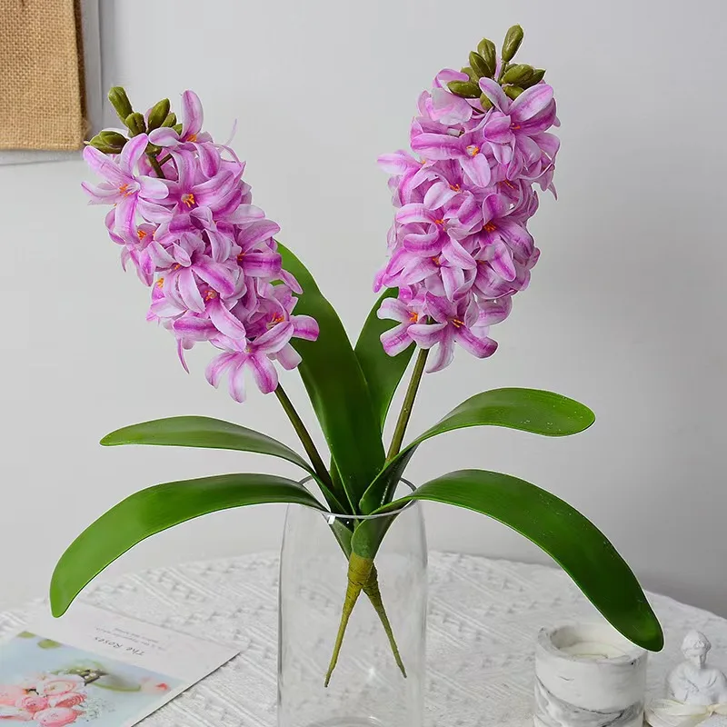 Wholesale 3D Hand Feeling Artificial Hyacinth and Daffodils Silk Artificial Flowers in Pot for Home Easter Decorations