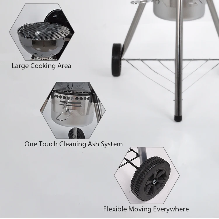 KEYO 22.5 Inch Barbeque bbqgrills Outdoor Barbecue Metal Steel Charcoal BBQ Kettle Grills