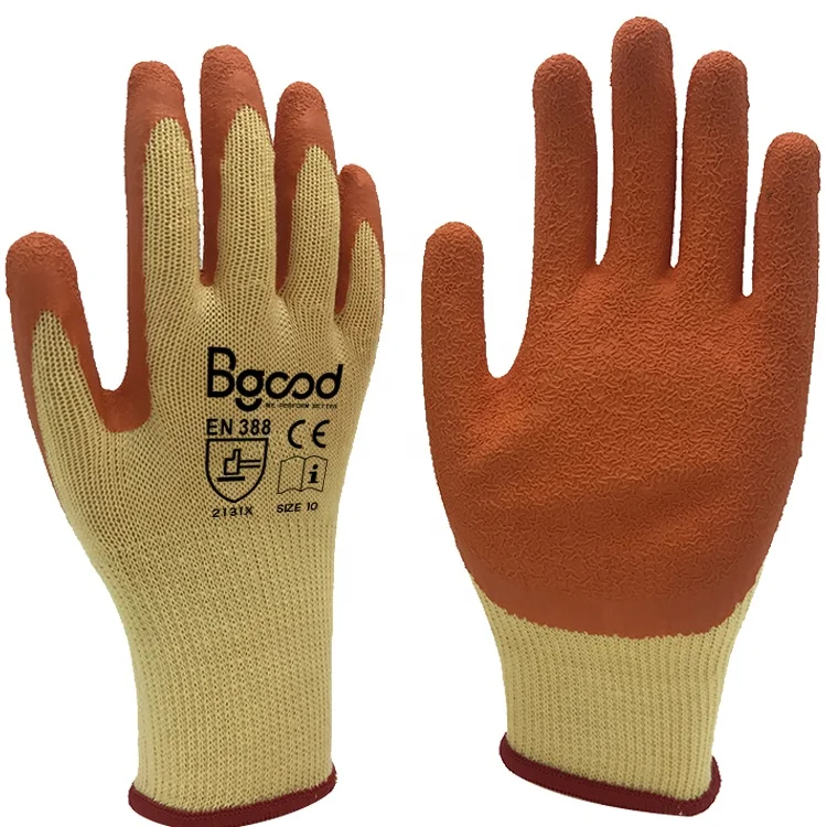 Latex crinkle coated labor protective glove construction industrial safety work gloves