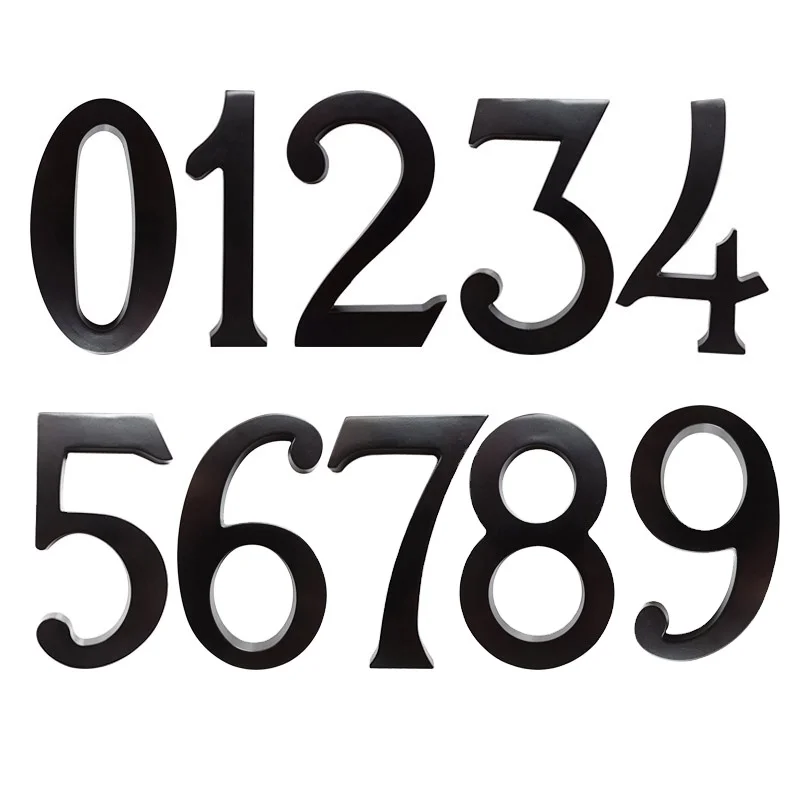 Floating Mounted Or Flush Mounted 6 inch(150mm) Zinc Alloy House Number Plaque Plates Black