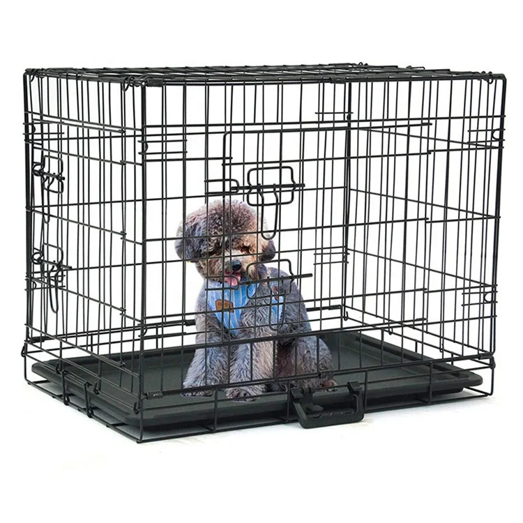 high quality double door folding metal dog cage dog crate manufacturer