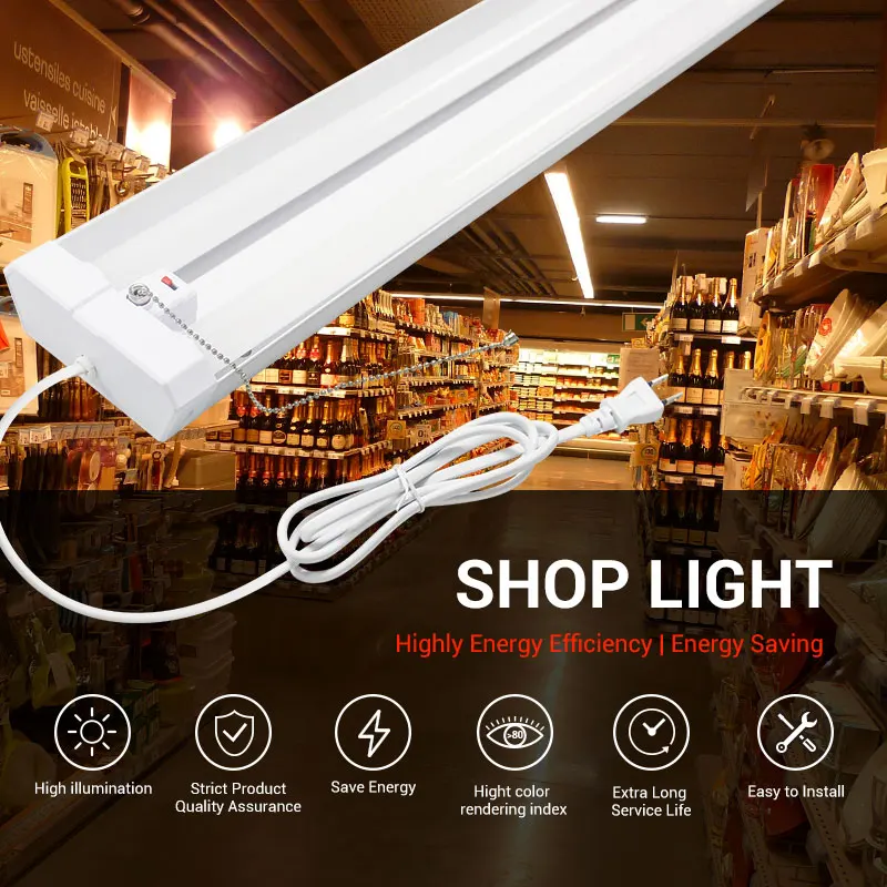 4ft bright garage light for sale shop lights led fixtures for high ceilings warehouse energy-efficient 3CCT Selectable linkable