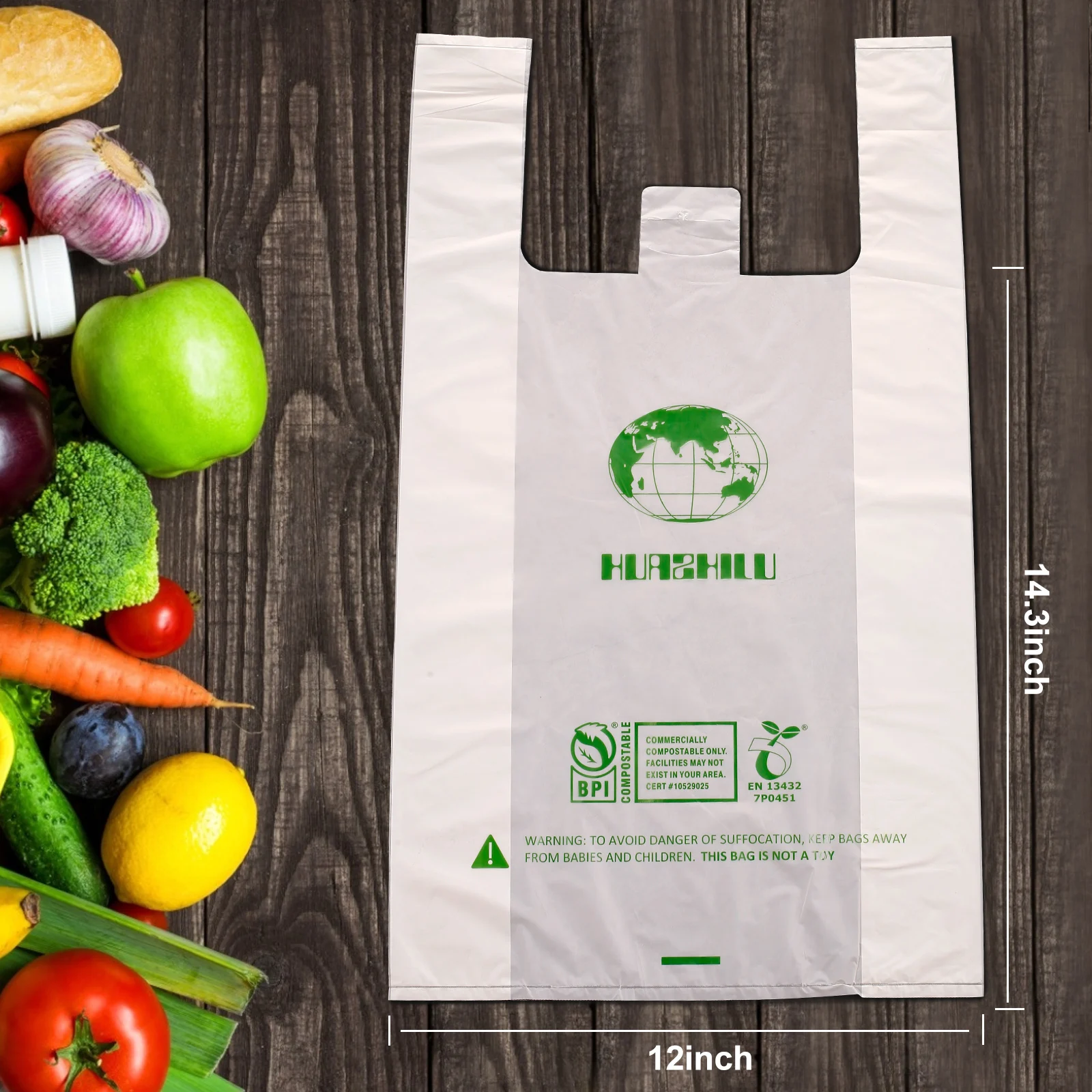 Professional Manufacturer European Standard 100% Compostable Biodegradable Plastic Carry Bags