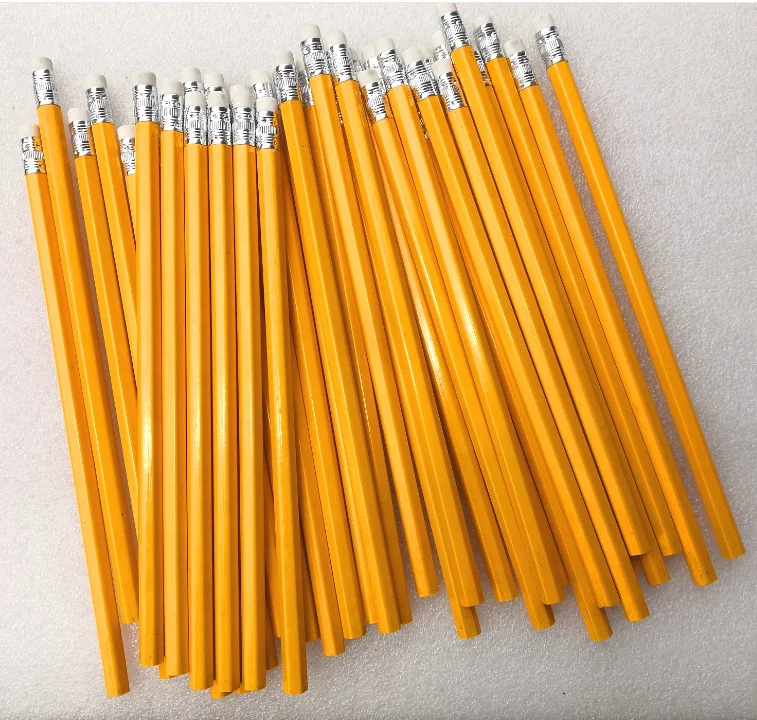 Hot Sale school Yellow Pencil China Stationary Factory Cheap Wholesale Black Wooden Pencil Custom HB Wood Pencil For OEM School