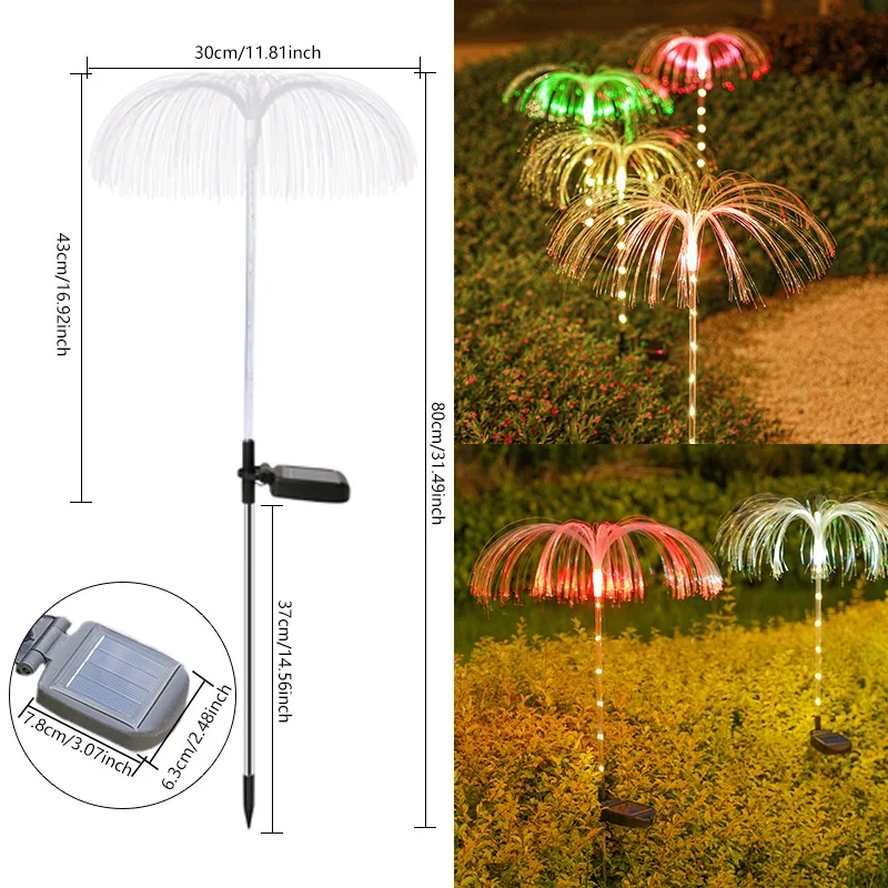 2023 popular solar landscape decoration 7 color changing   waterproof Jellyfish lights  lawn garden