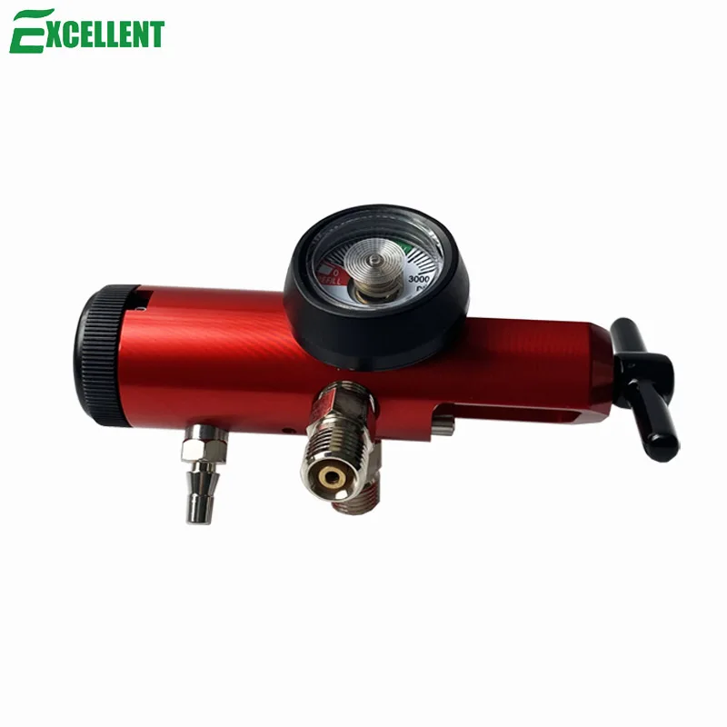 Click style oxygen pressure regulator with flow meter for EMS, CGA870 inlet, 0-25LPM