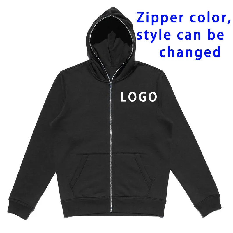Custom Full Face Zip Up Hoodies With Custom Printed Logo Men Cotton Fleece Street Fashion Best Selling Full Zipper Hoodie