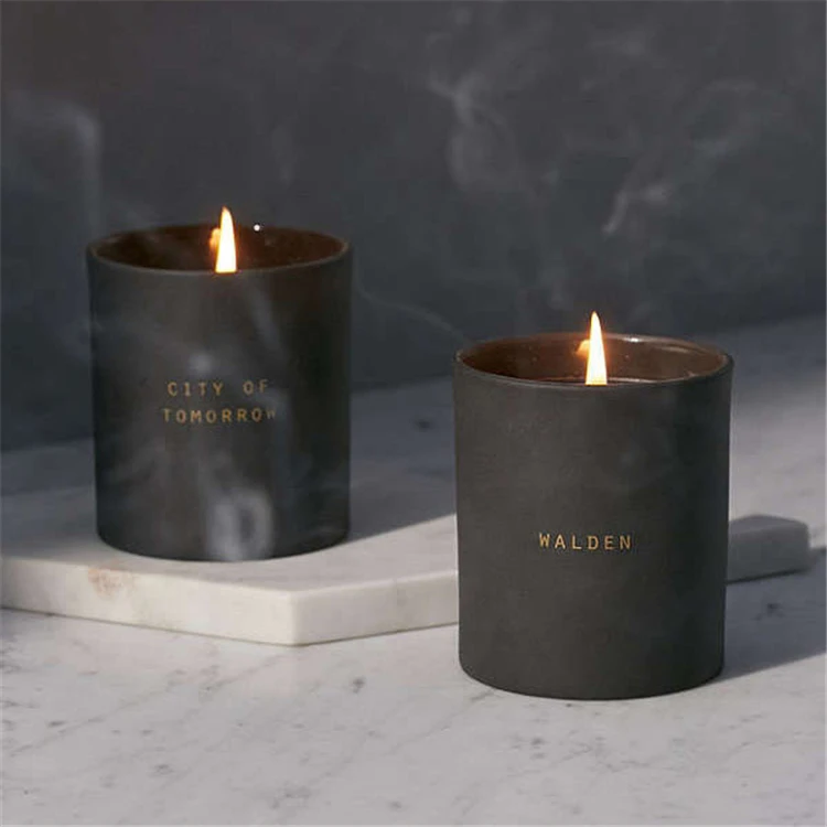 Fashion simple design wedding hotel decoration matte small custom ceramic candle jar